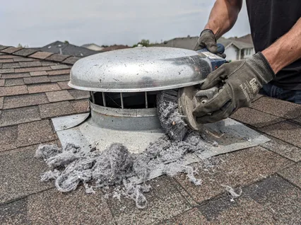Cleaning Dryer Vent On Roof in Aurora